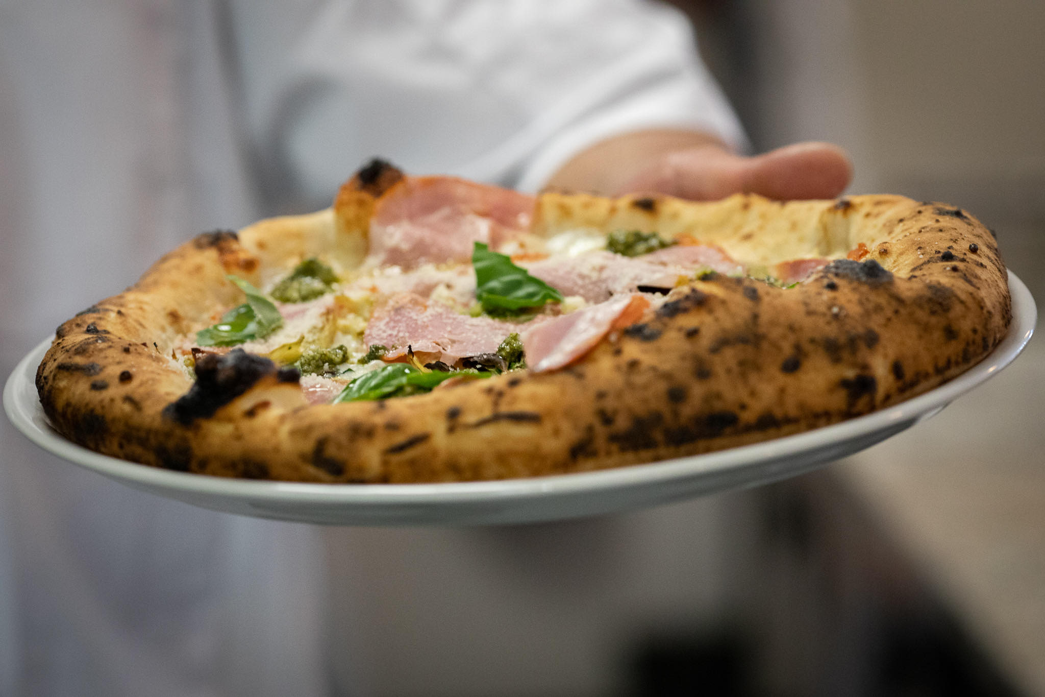 Pizza served at La Sorrentina