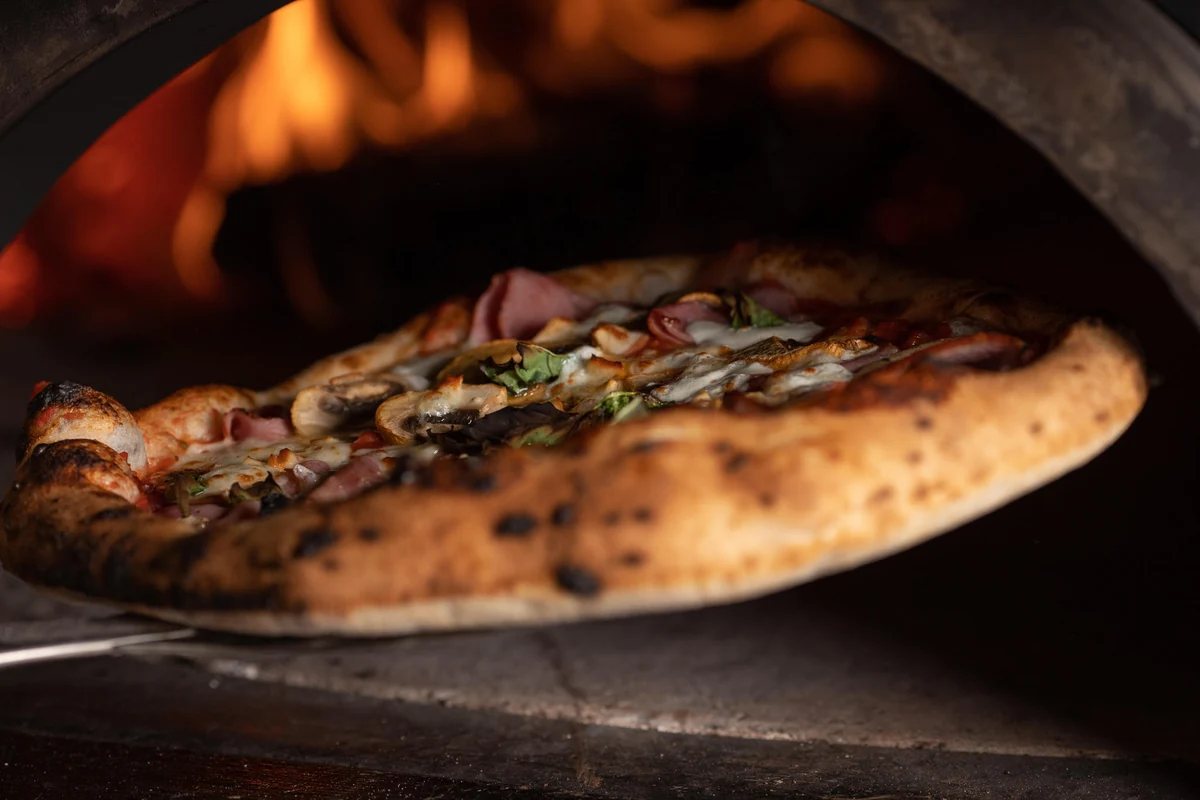 Pizza from the wood-fired oven